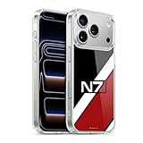 Head Case Designs Officially Licensed EA Bioware Mass Effect N7 Logo Stripes Graphics Gel Case [Military Grade Protection] Compatible with Apple iPhone 17 Pro