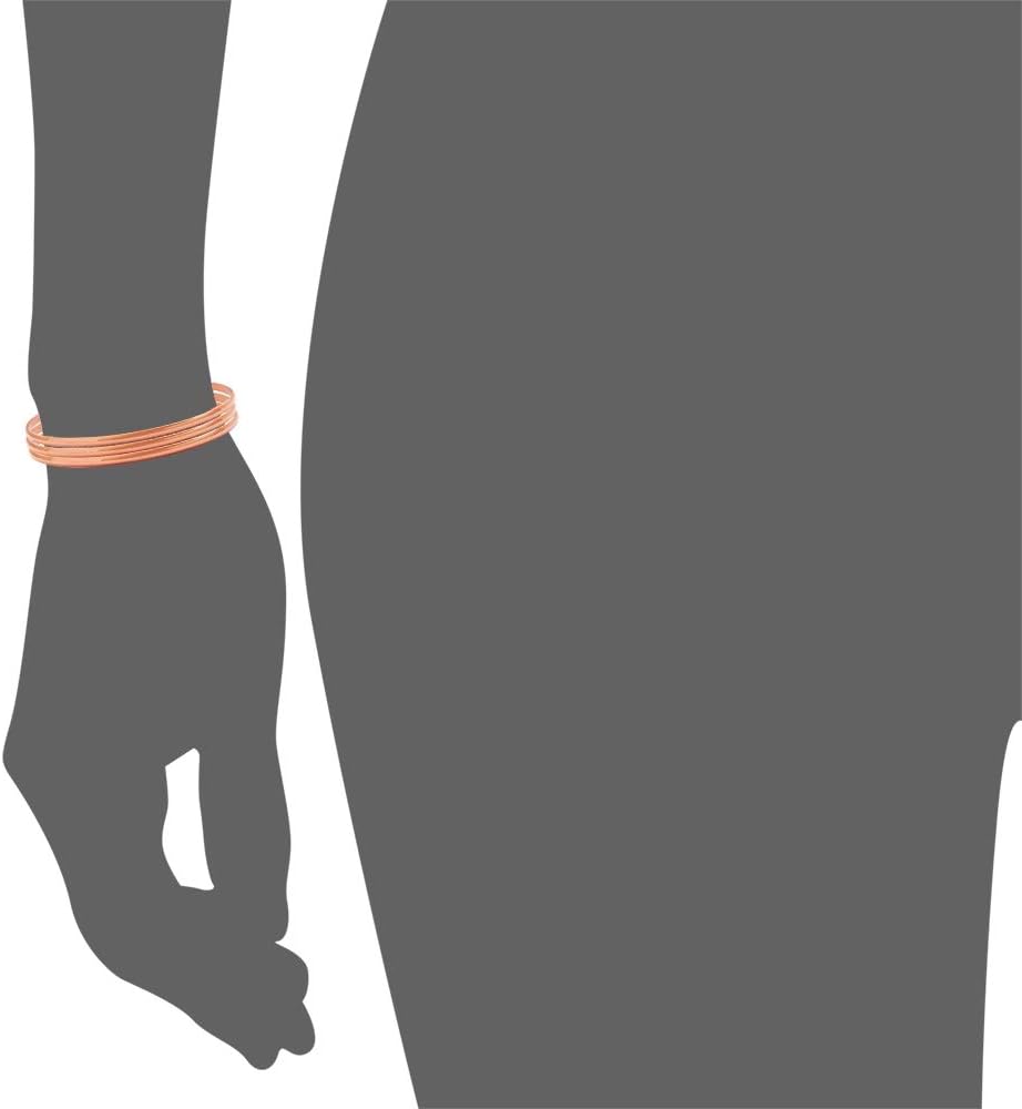 My Daily Styles Stainless Steel Silver-Tone Three Stackable Womens Bangle Bracelets - Image 5