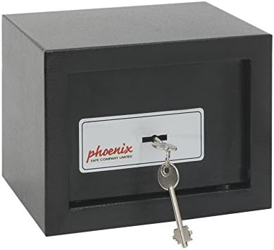 Phoenix Safe Company  SS0721K Compact Home & Office Security Safe - Key Locking - Twin Locking Bolts - Small Safe With Black Finish - 5 Litre Capacity - 3kg