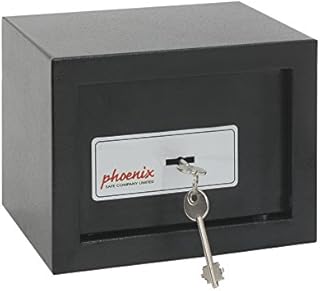 Phoenix Safe Company  SS0721K Compact Home & Office Security Safe - Key Locking - Twin Locking Bolts - Small Safe With Black Finish - 5 Litre Capacity - 3kg