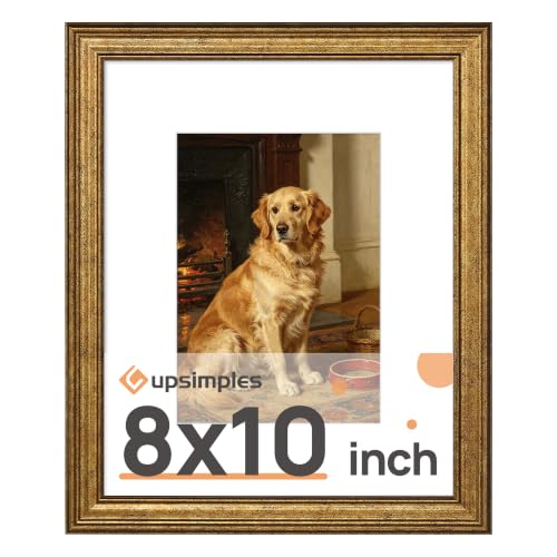 Image of upsimples 8x10 Picture Frame, Vintage Frames Decor, 1Pack Bronze | Fit 5x7 and 8 x 10 Photo, Wall or Tabletop Display, Antique-style Decoration, Rustic Farmhouse Decor, For Weddings