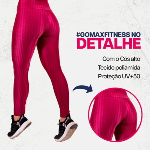 GOMAX - Kit 2 Legging 3D - Legging Cirre, Calça Legging em Poliamida, Disfarça Celulite, Modeladora,