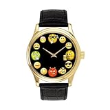 Funny Emoticons Watch Dial – Playful and Colorful Emoji Design Reflecting Modern Digital Communication – Bright and Diverse Colors in Solid Brass Case