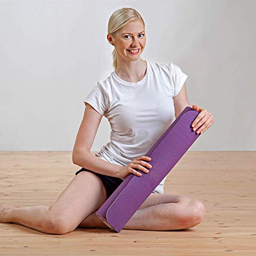 Image of IRIS Fitness Non Slip TPE Yoga Mat for Hot Yoga, Pilate , Gymnastics, Double Sided (72 inch x 24 inch x 6 mm, Purple White)
