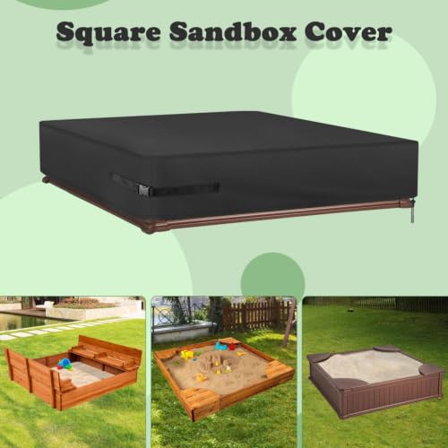 Cubierta impermeable para arenero, piscina y zona de juegos cuadrada de exterior 5
