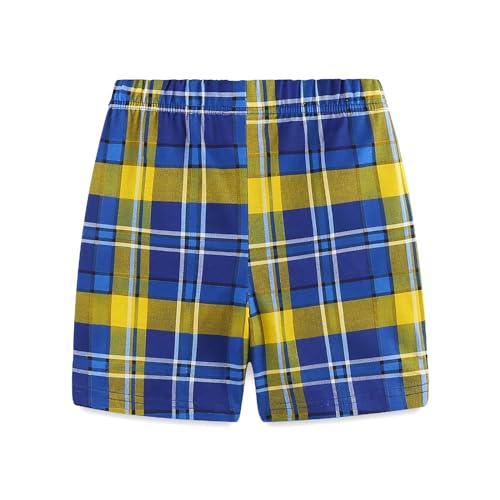 Image of HILEELANG Toddler Boy Summer Short Clothes Sets Cotton Crewneck Tees Shorts Pocket Adjustable Knite Shorts Playwear Sets