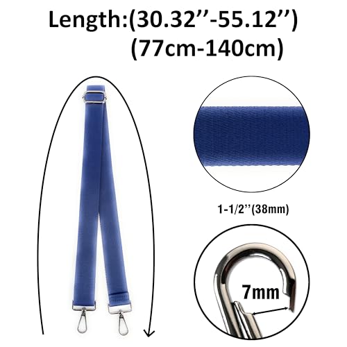 Image of Purse Strap Replacement for Crossbody Bags & Handbags | Premium Webbing with Gunmetal Black Hardware Clip-On Installation Adjustable Length Comfortable Wide Guitar Style Strap