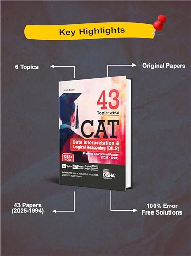 Image of Disha 43 Topic-wise CAT Verbal Ability & Reading Comprehension (VARC) Previous Year Solved Papers (2025 - 1994) 19th edition | Previous Year Questions PYQs for CAT 2026