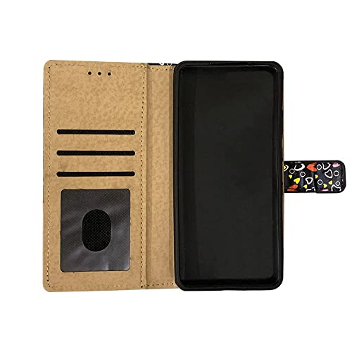 Image of Inktree Vivo V50 5G Flip Cover | Leather Finish |Designer Printed Flip Cover for Vivo V50 5G - Black Hearts