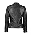 Blingsoul Women's Casual Collarless Real Leather Biker Jacket | Maude Black - 4XL