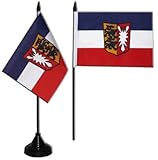 Made in Taiwan (nicht China!) Flaggenfritze Tischflagge/Tischfahne Schleswig-Holstein + gratis Aufkleber