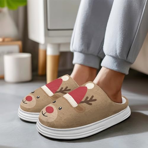 Soft House Slippers for Women Comfortable Fuzzy Scuff Ladies Bedroom Slippers with Anti-Skid Rubber Sole2