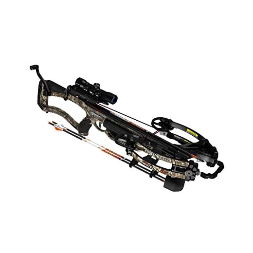 BARNETT Hyper Whitetail 410 Ready to Hunt Crossbow Package with 4x32mm Illuminated Scope, 2 Arrows, Quiver, with Crank Device
