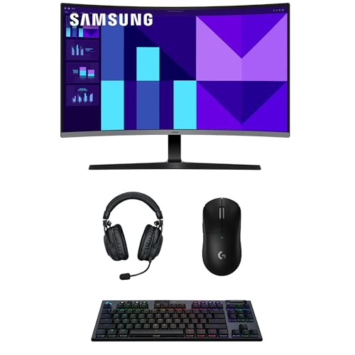 Image of Samsung LS27D396GANXZA S39GD FHD 100Hz Curved 27 inch Monitor with PRO-X-2-LIGHTSPEED Headset, G915 Keyboard, and PRO-X-2-SUPERLIGHT Mouse (2025)