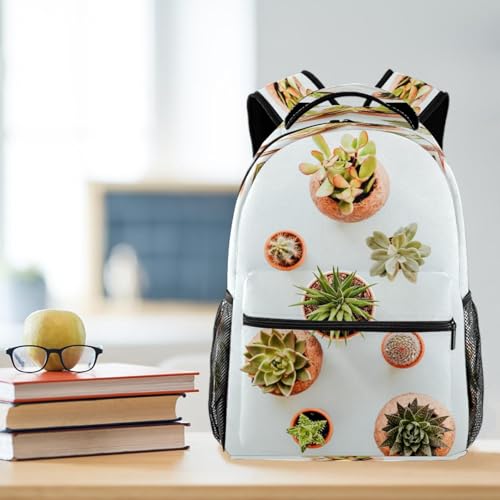 Sac à dos d'école plantes grasses multicolore de 29.4x20x40cm