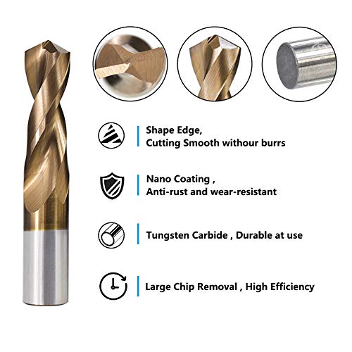 Broca Helicoidal De Carburo De Tungsteno, Revestimiento De TiCN, Taladro Sólido De Base De Carburo Para Perforación Metalúrgica Dura,10x35x65