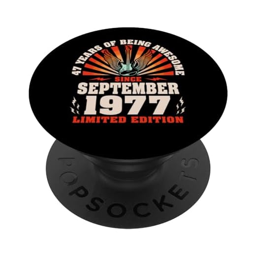 47 cumpleaños Vintage Guitarrista Guitar Lovers Septiembre 1977 PopSockets PopGrip Intercambiable