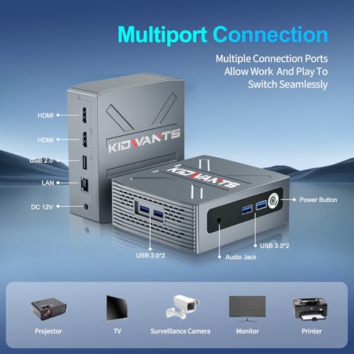 Image of KG1 Mini PC Intel N4000(up to 2.6GHz),8GB LPDDR4 128GB eMMC,Support M.2 SSD Expansion (512GB /2TB),Support 4K Dual Display, 2.4G /5G WiFi,BT 5.0,USB 3.0,Business, Home, Office Computer, Small Pc