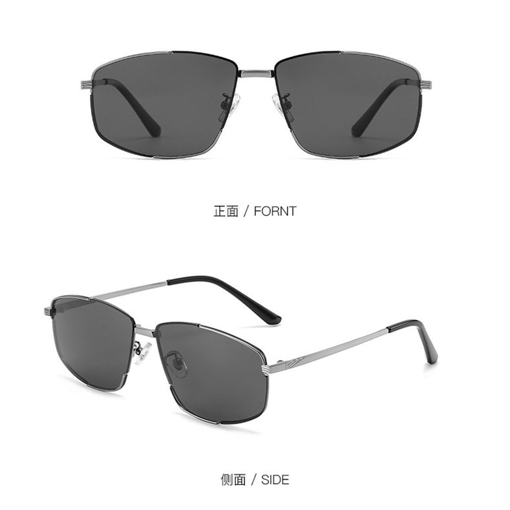Gafas de sol polarizadas de metal para hombre, para exteriores, viajes, pesca, conducción, marco cuadrado, anti-UV