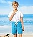 Belovecol Swim Trunks Size 10-12 Boys Compression Liner Bathing Suits Blue Pink Solid Swim Shorts Summer Beach Fashion Swimming Trunks