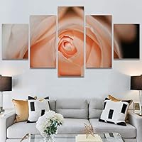 SIGNWIN 5 Panel Canvas Wall Art Botanical Chic Closeup Expressive Multicolor Photography Realism Ultra for Home Decorations Ready to Hang - 60