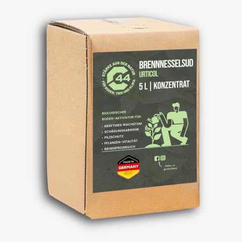 C44-5L Bio Brennnesselsud Konzentrat Natürliche Pflanzenstärkung & Bodenaktivator Ideal für Gemüse Tomaten & Rosen Zur Aktivierung von Pflanzenkohle Organisch & Vegan