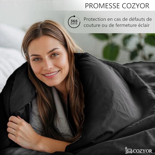 Parure de lit 155x220 fermeture éclair robuste housse microfibre - 3