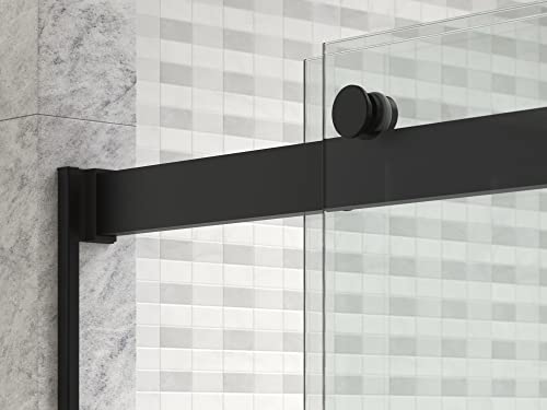 Kohler 702425-L-Bl Levity Plus 3/8 Bath Door 62X59-5/8 With Vertical Ladder Handle In Matte Black #TOP5