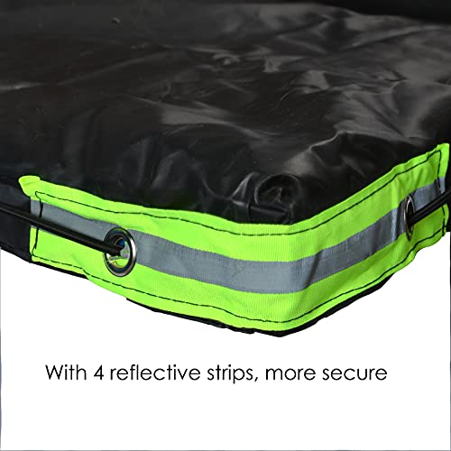 JAVOUKA Anhängerplane Flachplane mit Gummigurt 258x135x8CM - randverstärkte Wasserfest Anhänger Plane(schwarz) - PKW Anhänger Abdeckplane 500KG - 750KG für Stema DDR Hänger humbaur u. a. – Bild 5