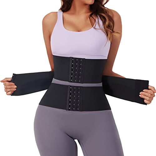 Soo slickWaist Trainer for Women - 3 Segmented Hourglass under Bust Body Shaper Tummy Wrap Waist Trimmer for Women