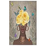 TropicalLife Küchentücher 45x72cm, Blume Schmetterlinge Afrikanische Frauen Küche Geschirrtuch 4 Stück Saugfähig Wiederverwendbar Küchentuch Geschirrtücher für Zuhause Gastronomie Bar