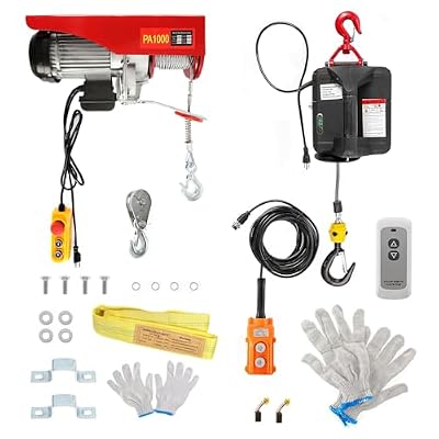 BEAMNOVA 2200lbs 1 Ton Electric Hoist 110-120v Overhead Engine Lift + 3 in 1 1102lbs Portable Electric Hoist