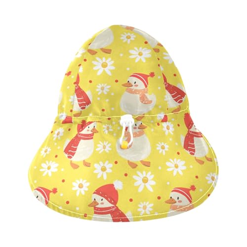 Unisex Baby Sunhat Boys Hats Girl Sun Protection Neck Flap Beach Essentials Cute Duck Cartoon Illustration3