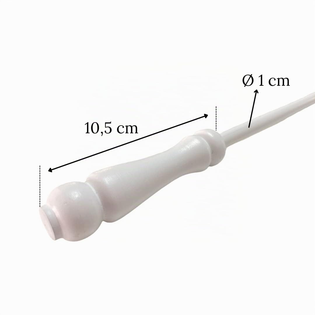 TENDAGGIMANIA Barre de Tirage pour Rideaux en Bois L. 125 CM - Barre de traction pour Rideaux et Draperies Couleur Blanc
