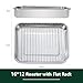 Stainless Steel Roasting Oven Pan: Roaster Pans With Rack & Handles 16.5 * 12.4 * 3 inches - Kitchen Baking Appliances for Turkey Chicken Beef - Kitchen Cookware Gifts for Women Homeowner