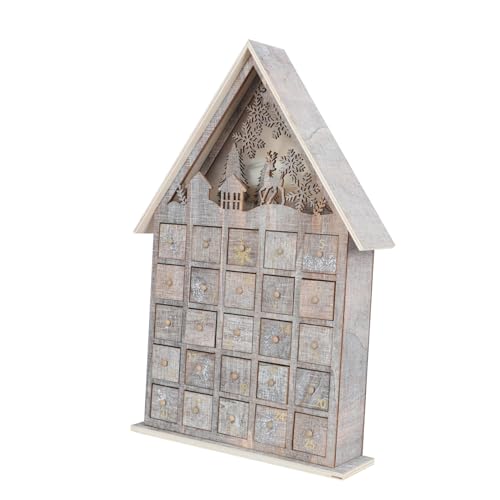 KONTONTY 1 Stück Holz Adventskalender Hausform