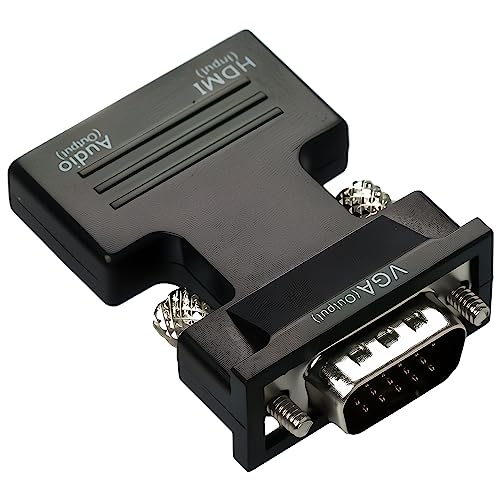 JacobsParts HDMI to VGA Converter with Audio Port Connect HDMI Device to Old VGA TV or Projector