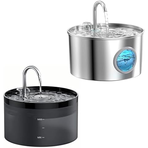 74oz Cat Water Fountain Stainless Steel & 67oz Cat Water Fountain Cover