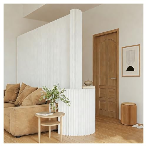 QSTGX Biombo de Papel Separador de Ambientes Papel Mampara Divisoria Plegable Ideal para Dormitorios, Estudios, Oficinas, Vestidores Y Salones de Belleza(White,150x36.5x600 cm)