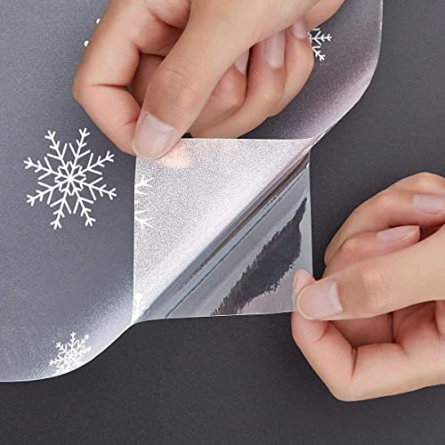 Image of WALLMATE Self Adhesive Window Film Frosted 3D Glass Door Window Frosted Film for Home /Office /Bathroom & Living Room Multicolor Frosted Film (16 x 144 Inch, Snowflake)