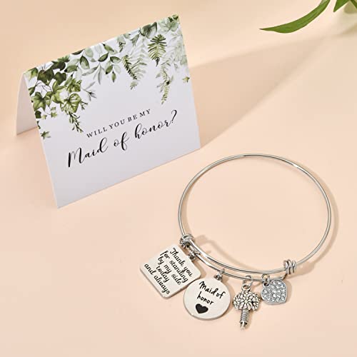 Wedding Gift for Bridesmaid Maid of Honor Flower Girl Bride to Be Sister Mother of The Bride Thank You Gift from Bride and Groom Thank You for Standing by My Side Bracelets Gifts2