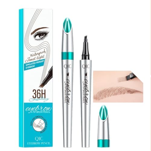 KARLOR Augenbrauenstift Härchenzeichnung Augenbrauenstift mit Mikro-Gabelspitze Brauenstifte Brow pencil microblading Augenbrauen Stift wasserfest tattoo brow(dunkelbraun)