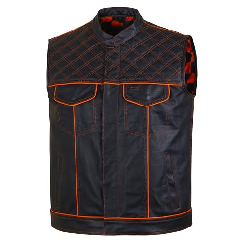 Image of .Men's Biker Rider Motorcycle club Motorbike stylish Genuine leather sleeveless vest