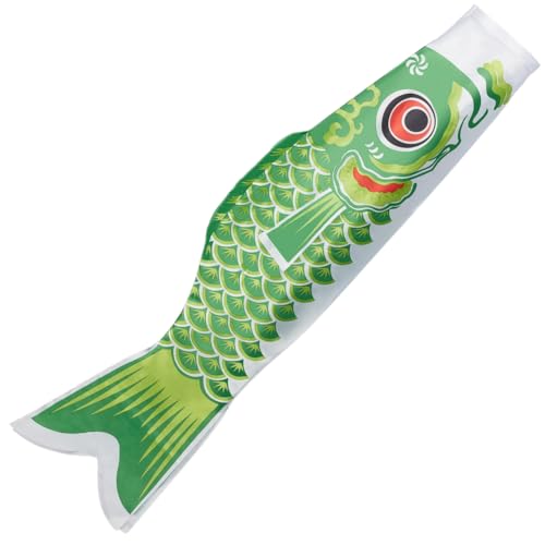 GORGECRAFT 100x36cm Großer Japanischer Karpfen Förmiger Windsack Mit Gestickten Streifen – Dekoration Für Feiertage Partys Geschäfte Terrassen Rasenflächen Bars Und Den Außenbereich.