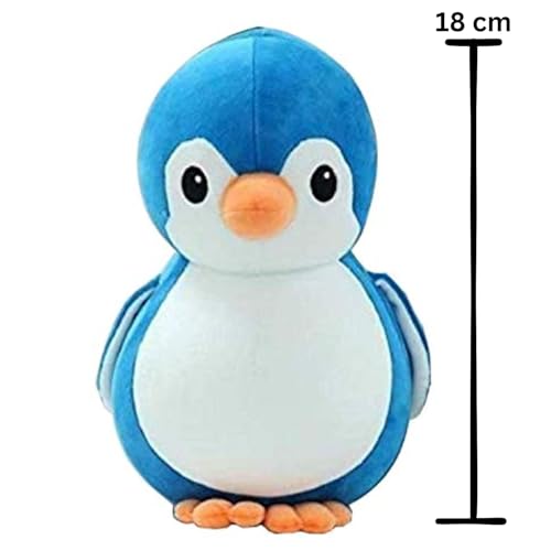 Image of Blue Penguin 18cm - Soft Plush Stuffed Toy for Kids & Girlfriend, Soft Toy for Kids - Birthday Gift for Girls, Plush Toy Big Cuddly Hugging Bear, Gifts for Valentine's Day