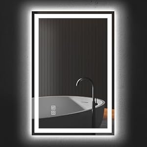 HYPERLITE LED Bathroom Mirror with Lights: 24X36 Dimmable Bathroom Vanity Mirror – Shatterproof Smart Mirror for Modern Style Homeowners and People Renovating Bathrooms
