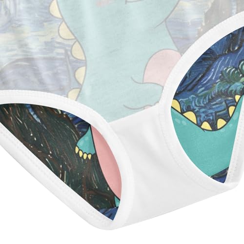 Cute Dino Starry Night Toddler Girls Underwear, Kids Underwear Girls, 2T–8 Years4