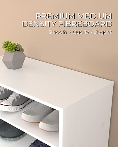 Haioou Shoe Rack, 5-Tier Stackable Wooden Shoes Rack Organizer Free Standing Shoe Storage Stand With One Movable Storage Shelf For 10-15 Pairs, Perfect For Entryway, Hallway, Closet - Modern White #TOP3