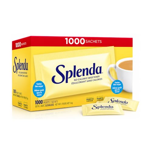 SPLENDA No Calorie Sweetener Sachets Zero Calorie Sugar Substitute 1000 Individual Sweetener Packets Ideal For Coffee Tea & Beverages Box Of 1000