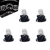 gunroil 5 PCS Automotive Dashboard Light, T5 High Temperature Resistant Bulb, 14V 1.12W Automotive Lighting Accessory, Universal for Most Cars and Motorcycles (White #DB1401)